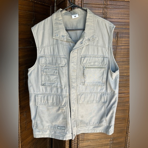Columbia Sportswear Fishing Vest Hunting multi-Pockets khaki Mens Large Tactical - Picture 1 of 6